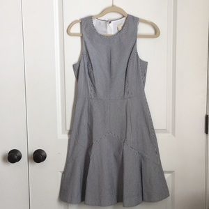 J Crew seersucker blue/white dress, sz2